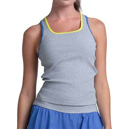 Lucky in Love Bold Statements Court Rib Racerback Tank Womens Heather CX186 080image