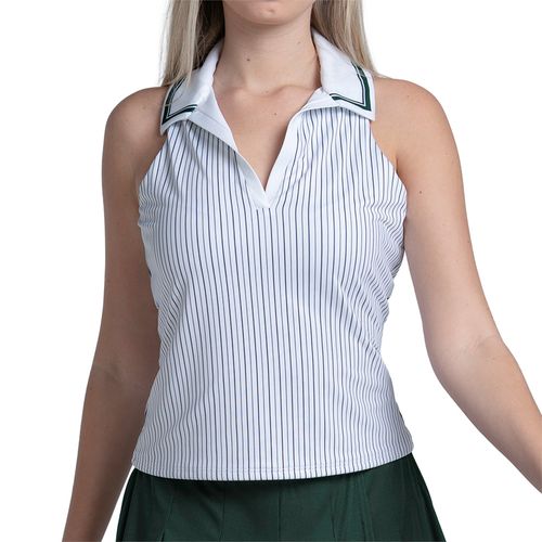 Lucky in Love Preppy Please Classic Polo Tank Womens White CX220 97G110image