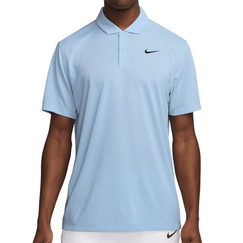 Nike Court Dri FIT Solid Polo Shirt - Celestine Blue/Black