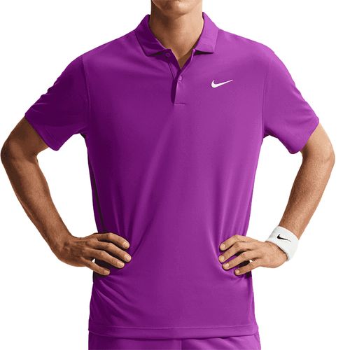 Nike Court Dri FIT Solid Polo Shirt Mens Bold Berry/White DH0857 505image