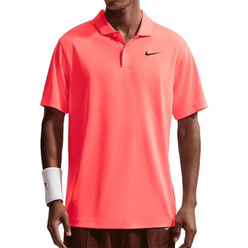 Nike Court Dri FIT Solid Polo Shirt Mens Hot Lava/Black DH0857 804image