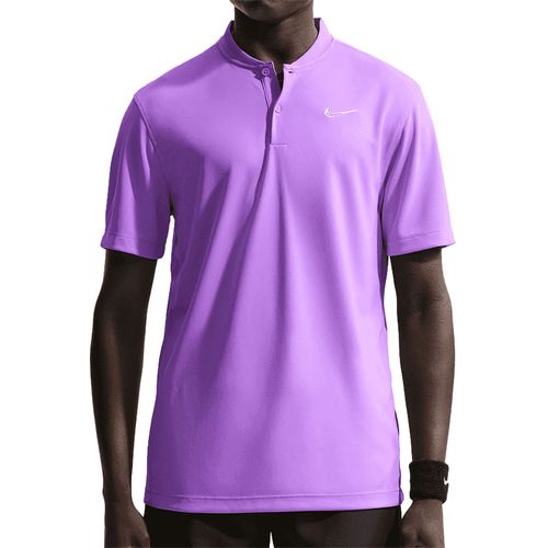 Nike Court Dri Fit Blade Solid Polo Shirt Mens Bright Violet/White DJ4167 522image