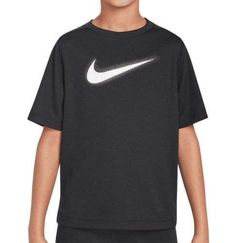 Nike Boys Dri Fit Short Sleeve Shirt Black/White DX5386 010image