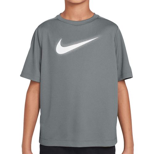 Nike Boys Dri Fit Short Sleeve Shirt Smoke Grey/White DX5386 084image