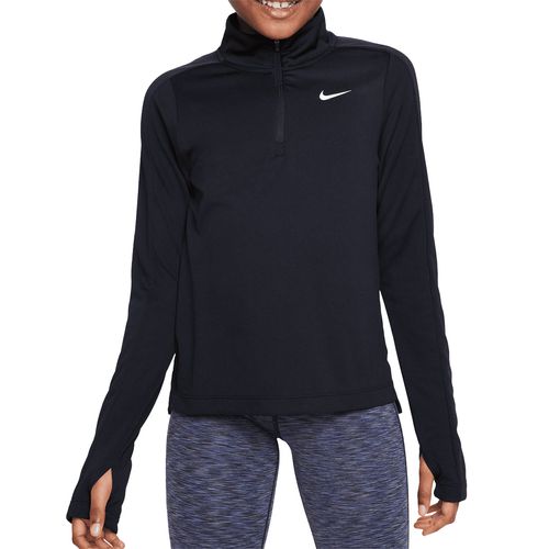 Nike Girls Dri Fit 1/4 Zip Long Sleeve Black/White FD2853 010image