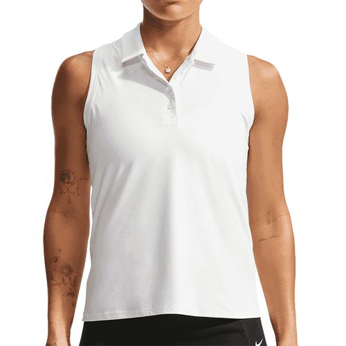 Nike Dri Fit Victory Sleeveless Polo Womens White FQ1572 100image