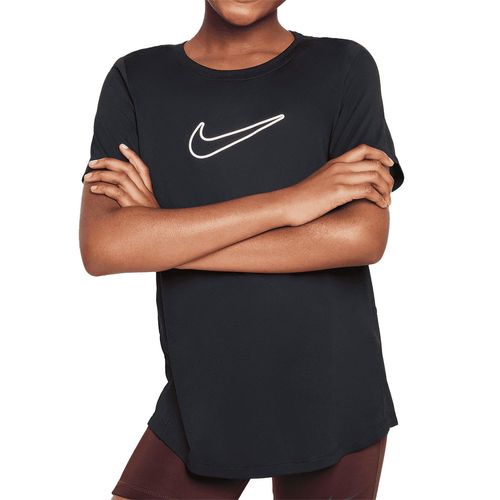 Nike Dri Fit Girls Tee Shirt - Black/White | Midwest Racquet