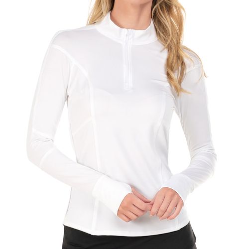 Lucky in Love Paisley in Love 1/4 Zip Long Sleeve Top Womens White GT30 110
image