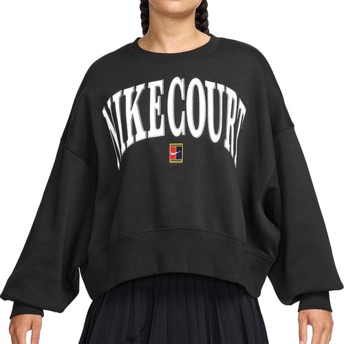 Nike Court Fleece Crew Womens Black/Flat Pewter/White HQ0351 010
image