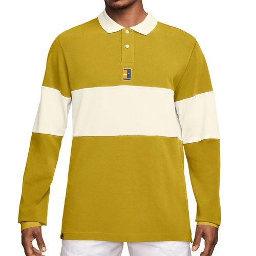 Nike Court Heritage Long Sleeve Polo Mens Saffron Quartz/Sail HQ1748 389image