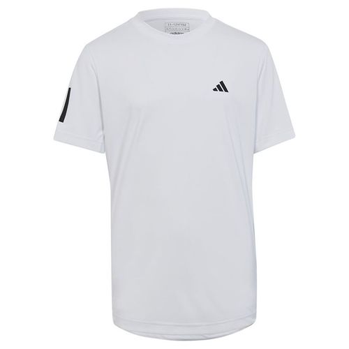 adidas Boys Club 3 Stripe Tee White HR4287image