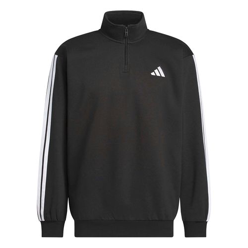 adidas 3 Stripes 1/4 Zip Fleece (M) Black IA6040image