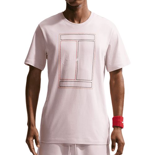 Nike Court Heritage Tee Shirt Mens Silt Red IH2085 667image