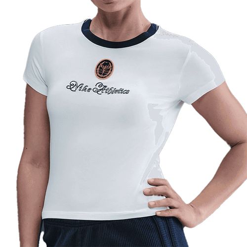 Nike Court Club Short Sleeve Crop Top Womens White/Midnight Navy IH7802 100
image