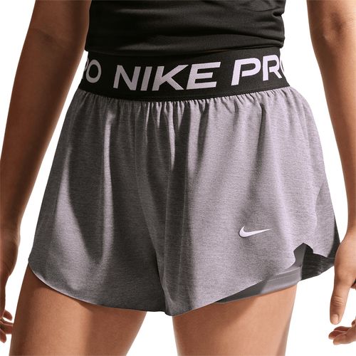 Nike Girls Pro Dri Fit Short Carbon Heather/Black/White II3640 091image