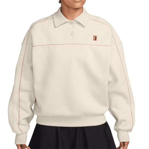 Nike Court Collection Fleece Henley Womens Light Orewood Brown IU3253 104image