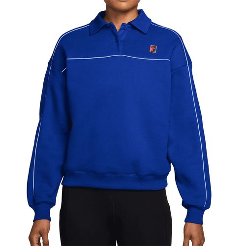 Nike Court Collection Fleece Henley Womens Old Royal IU3253 417image