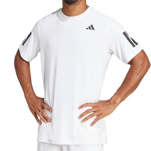 adidas Club 3 Stripe Tee Shirt Mens White JE0413
image