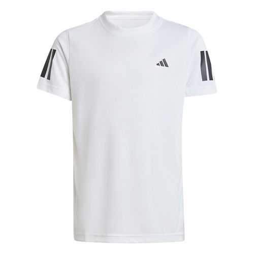 adidas Club 3 Stripe Boys Tee Shirt White JI9249
image