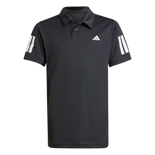adidas Club 3 Stripe Boys Polo Black JI9263image