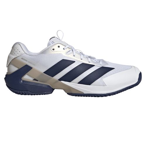adidas Adizero Ubersonic 5 Mens Clay Tennis Shoe White/Dark Blue/Silver Metallic JR1738image