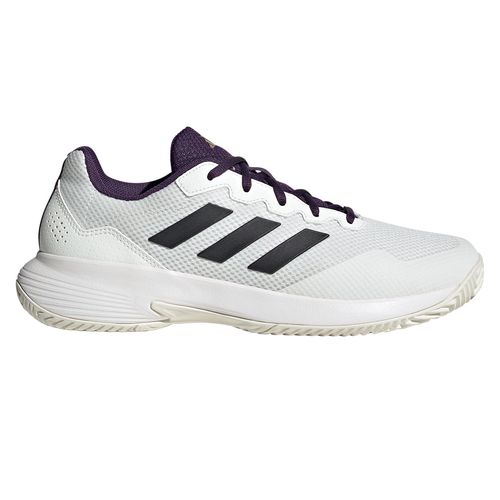 adidas GameCourt 2 Mens Tennis Shoe White/Core Black/Aurora Plum JS1949
image