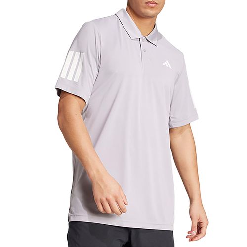 adidas Club 3 Stripe Polo Mens Glory Grey JZ3491image
