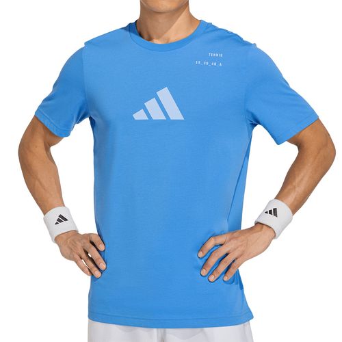 adidas Tennis Graphic Tee Shirt Mens Ray Blue KB9449image