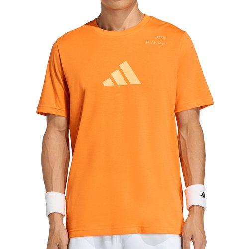 adidas Tennis Graphic Tee Shirt Mens Pure Orange KB9450image