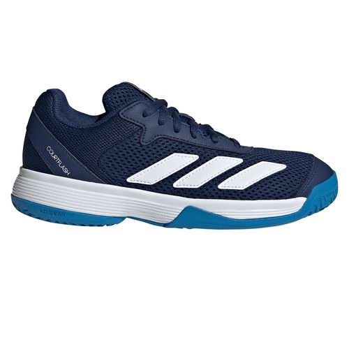 adidas Courtflash Junior Tennis Shoe Dark Blue/White/Bright Blue KK3857image