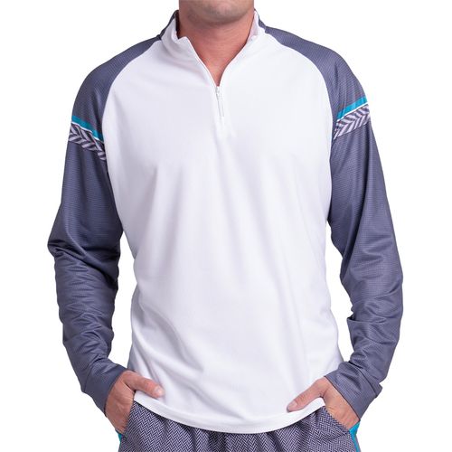 K Swiss Propel 1/4 Zip Long Sleeve Shirt Mens Midnight/White KMT83 38J401image