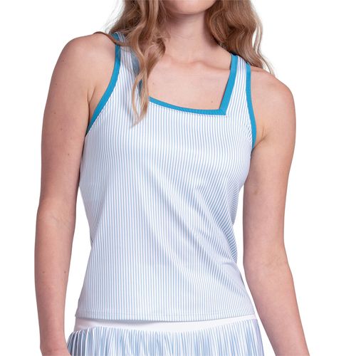 K Swiss Square Neck Tank Womens Baltic/White KWT74 21J994image