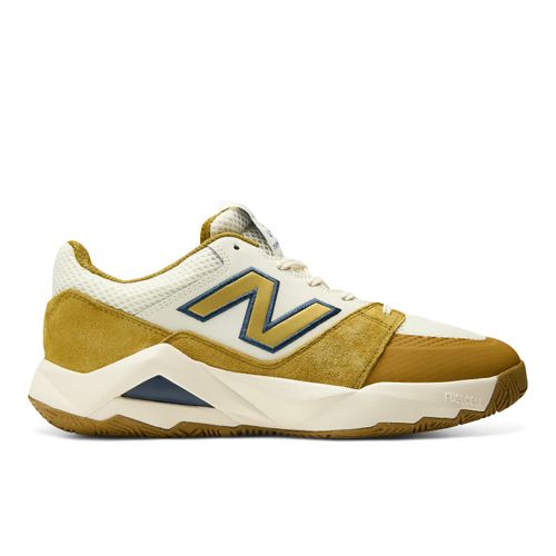 New Balance Coco Delray Mens Tennis Shoe D Width White/Yellow MCOD2C9 Dimage