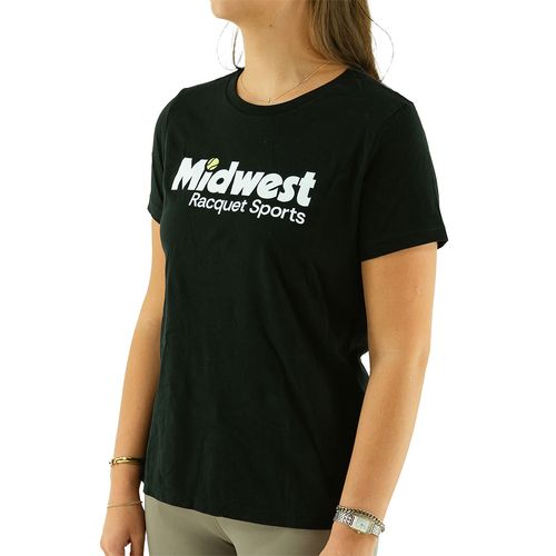 Midwest Racquet Sports Logo Tee Shirt Womens Black MWS 2image
