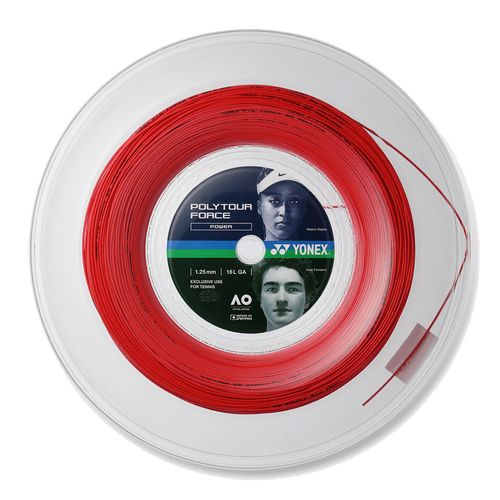 Yonex PolyTour Force 16L (1.25mm) Tennis String REEL (660) Bright Red PTGFO125 2BRRimage