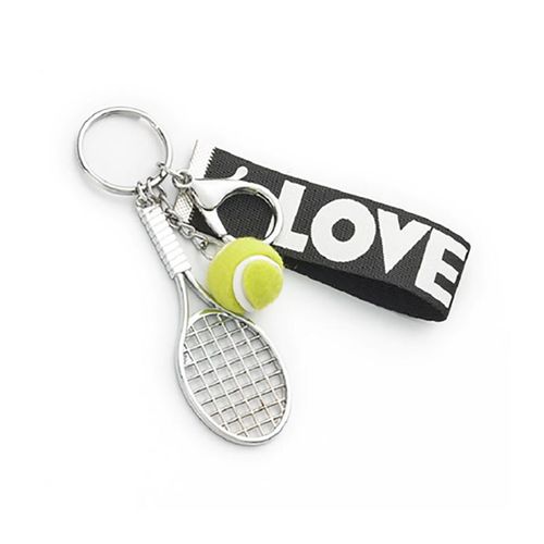 Racquet Inc Tennis Racquet Love Keychain - Green/Blackimage
