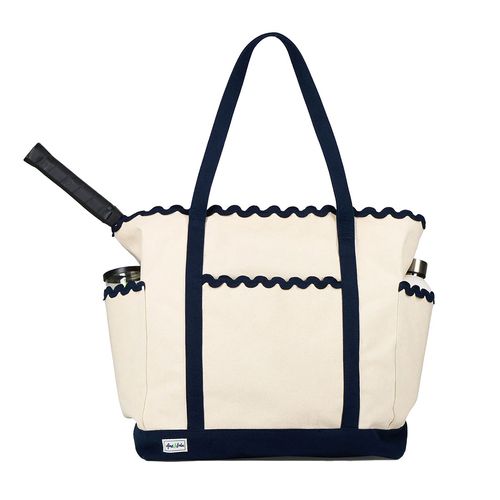 Ame and Lulu Scalloped Tennis Tote Womens Navy STT220
image