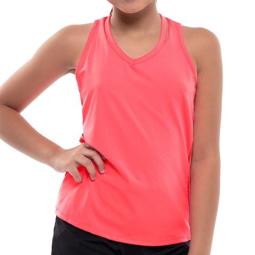 Lucky in Love Girls Core V Neck Cutout Tank Coral Crush T207 647
image