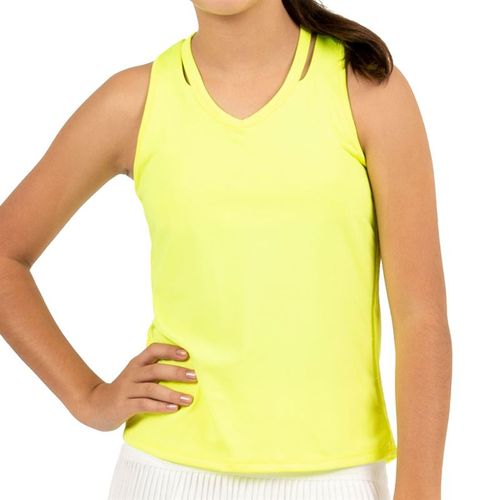 Lucky in Love Girls Core V Neck Cutout Tank Neon Yellow T207 710
image