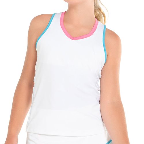Lucky in Love Girls Core V Neck Cutout Tank White/Multi T207 956
image
