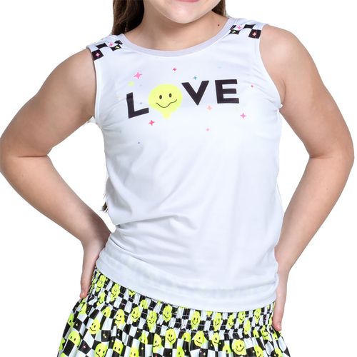 Lucky in Love Novelty Highly Smiley Girls Tank Top White T211 Z89110
image