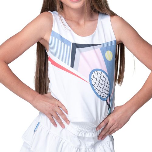 Lucky in Love Linen Nouveau Girls Tank Top White T313 37E110
image