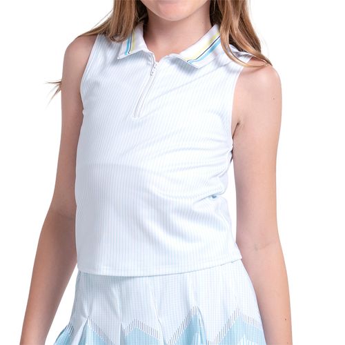 Lucky in Love Lavish Lane Girls Polo Tank Top White T319 40G110image