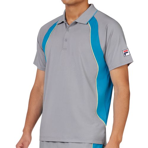 Fila Back Spin Short Sleeve Polo Mens Silver Sconce/Hawaiian Ocean/Lime Sherbet TM33D709 092
image