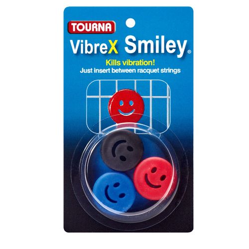 Tourna Smiley Vibration Dampener 3pk Red/Blu/Blk VIB SMILE
image