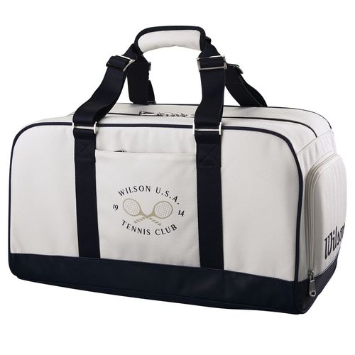Wilson 1914 Heritage Duffel Tennis Bag Cream Dark Navy Midwest Racquet Sport