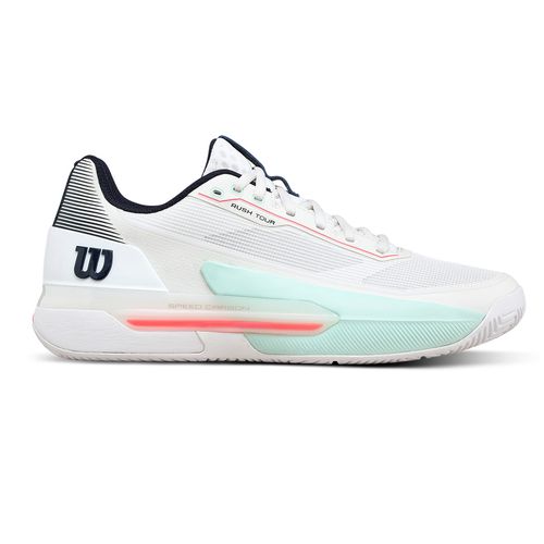 Wilson Rush Tour 5 Mens Tennis Shoe White/Bay/Fiery Coral WRS338250Uimage