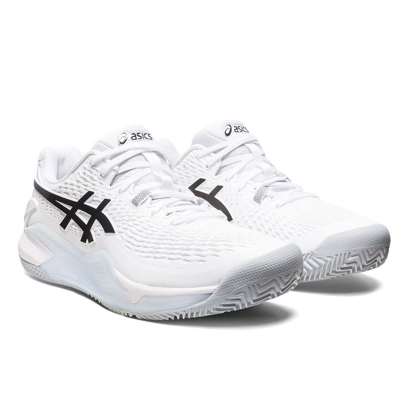 Asics Gel Resolution 9 Mens Clay Tennis Shoe - White/Black