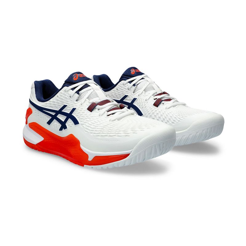 Asics Gel Resolution 9 WIDE Mens Tennis Shoe - White/Blue