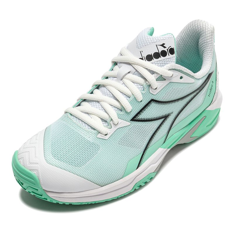 Diadora Trofeo 4 AG Womens Shoe - White/Cabbage | Midwest Racquet